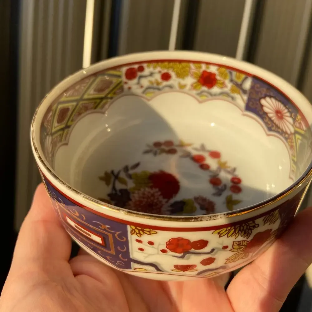 Vintage Mizuko Japanese Floral Serving Dish & Bowl Set